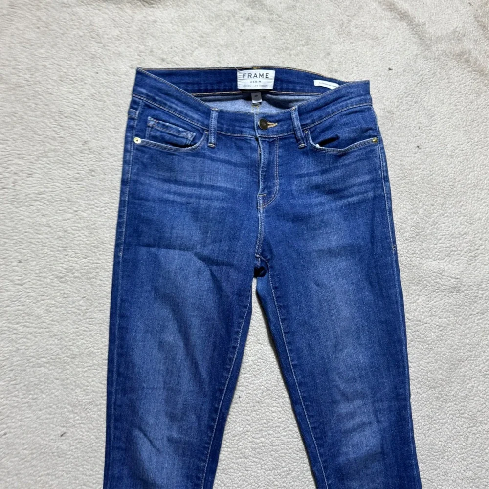 Frame Jeans Womens 28 Le Skinny de Jeanne Blue Loyola Mid Rise Stretch 26x28.5